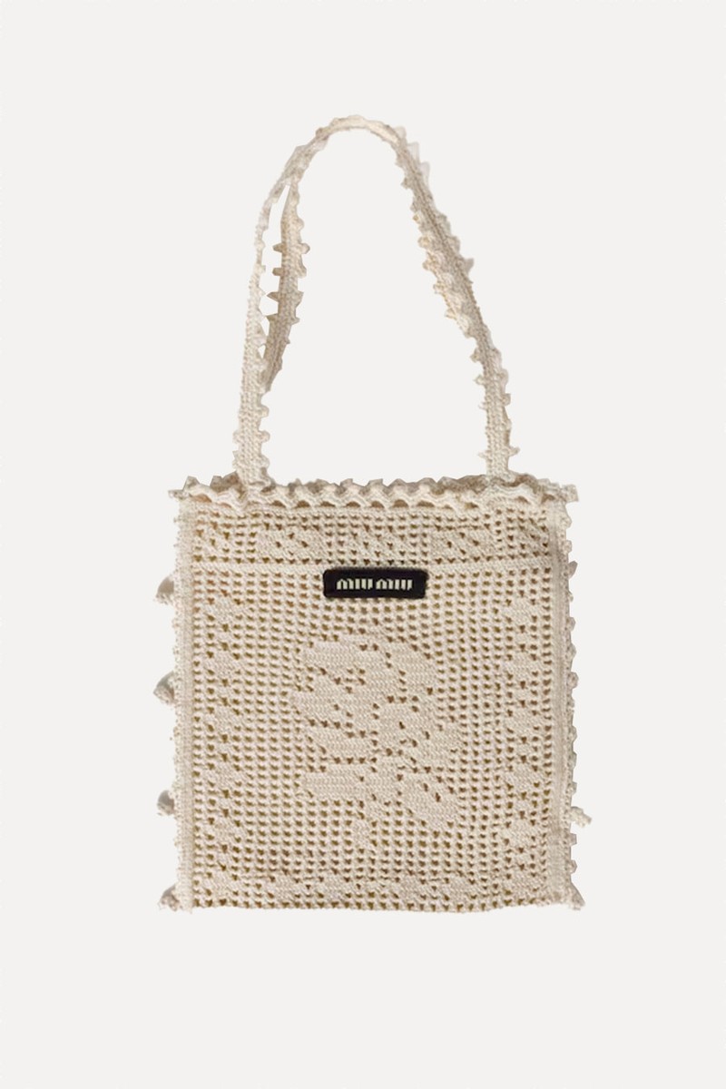 Crochet Cotton Handbag from Miu Miu