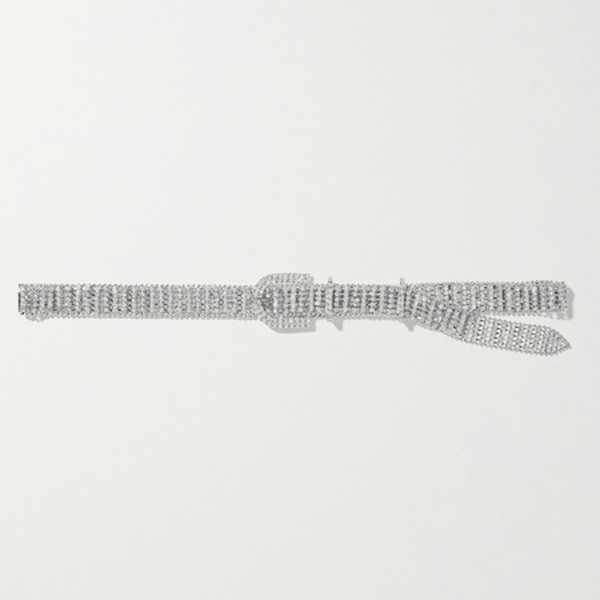 Loren Crystal-Embellished Silver-Tone Belt from Loeffler Randall
