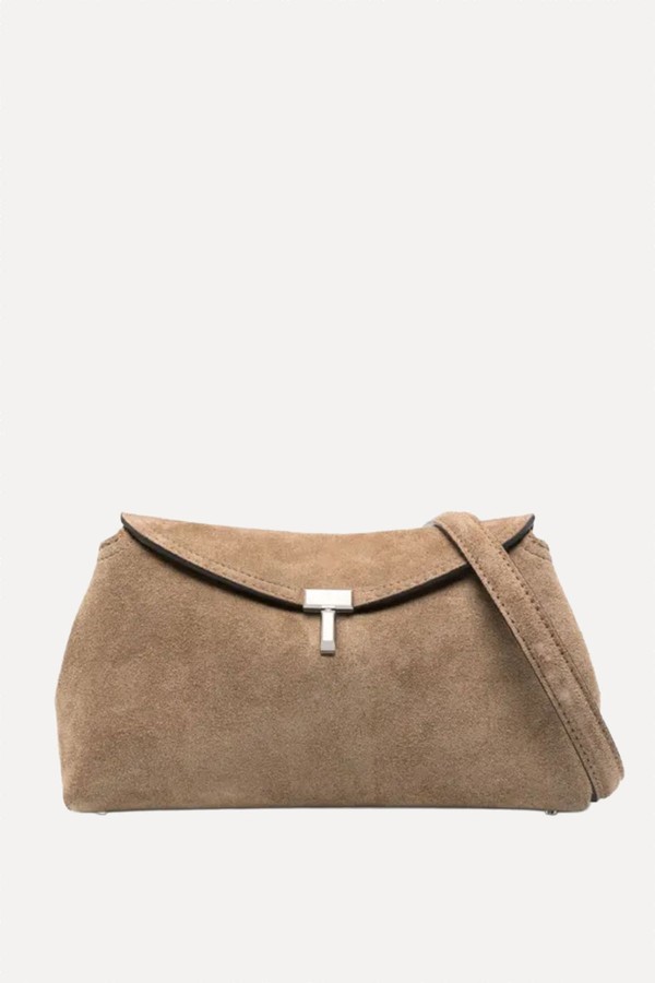 T-Lock Suede Shoulder Bag from TOTEME