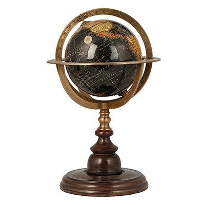 Antique Style Globe with Dark Wooden Base from Ebay