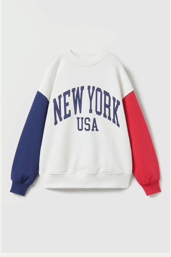 Sweatshirt With Contrast Slogan from Zara