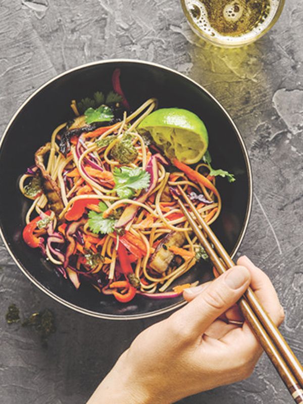 Soba Noodle Salad With Charred Portobello Mushrooms