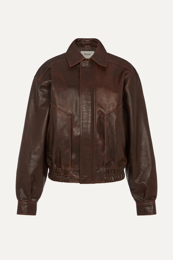 x from Florence Leather Bomber, £800 | Ducie