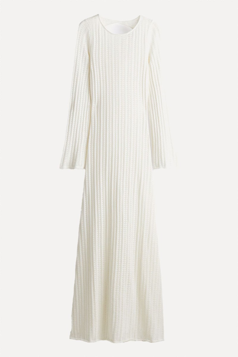 Open-Back Pointelle-Knit Dress from H&M
