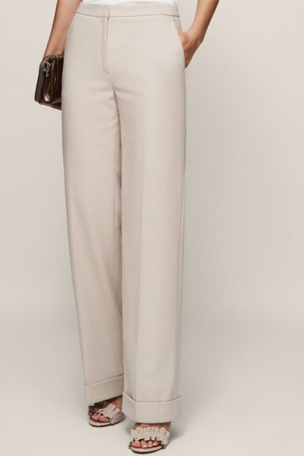Wool-Blend Wide-Leg Trousers from Reiss