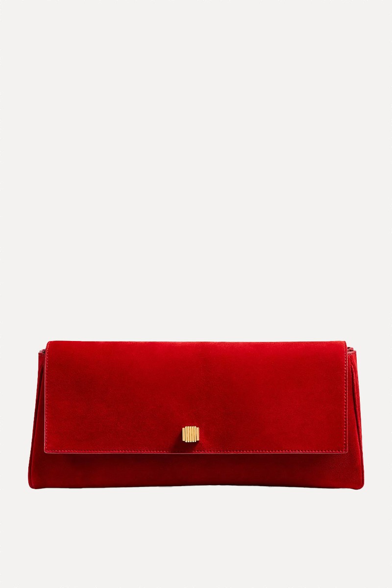 Audrey Suede Clutch Bag from KHAITE