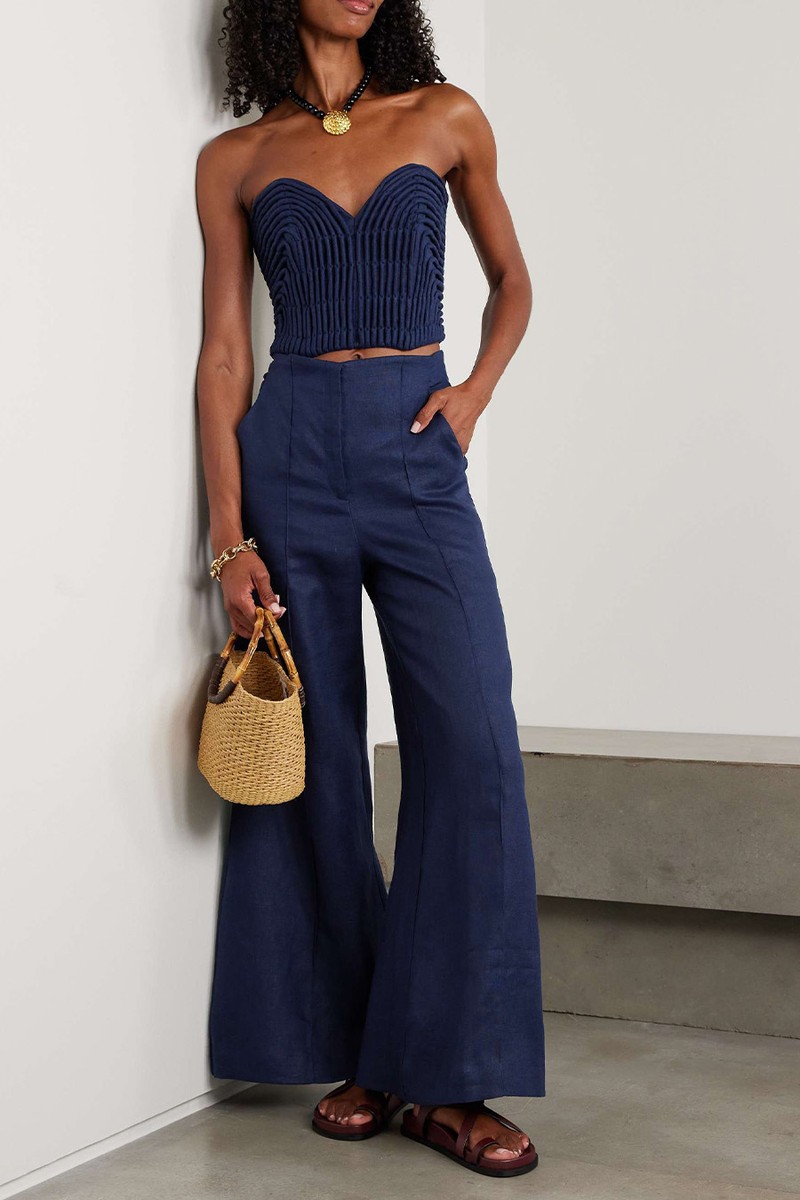 Prateek Embroidered Linen Corset Top from ANDRES OTALORA