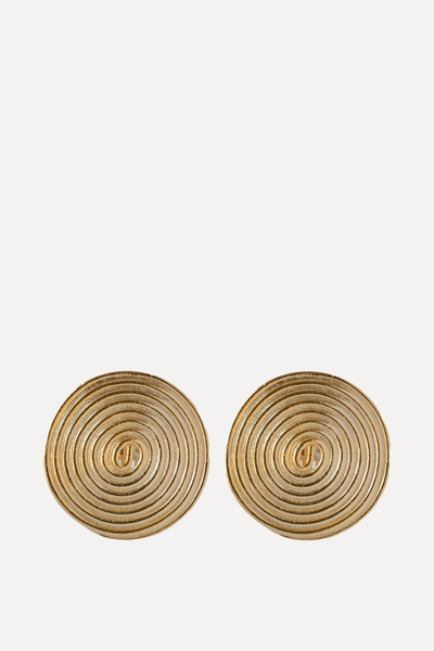 Vintage 1980s Statement Large Swirl Earrings 