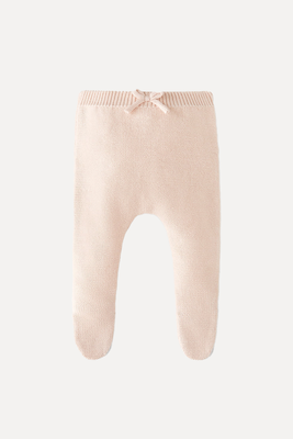 Knit Footed Leggings With Tied Detail from Zara