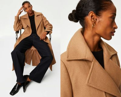 Wool Rich Belted Wrap Coat with Cashmere, £179