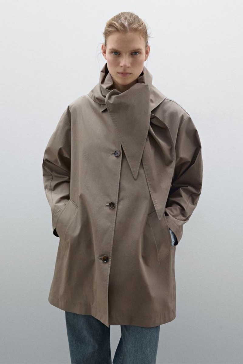 Trench Coat With Detachable Scarf Detail from Massimo Dutti