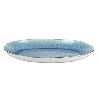 Edo Blue & Gold Ceramic Platter Large