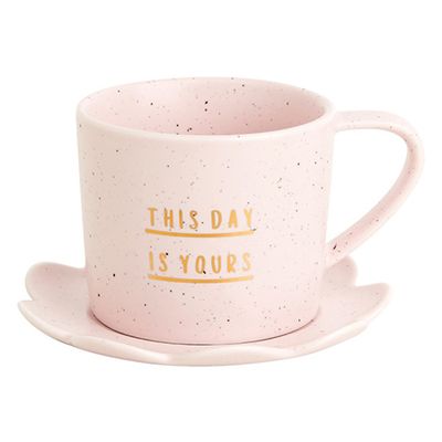 Porcelain Cup & Saucer Quote: Rituals
