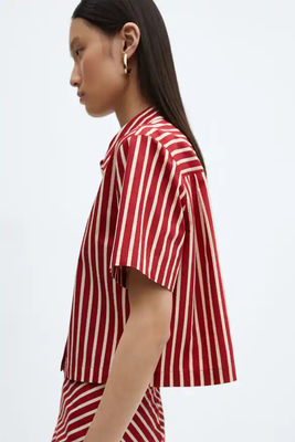 Short Sleeve Striped Shirt from Mango