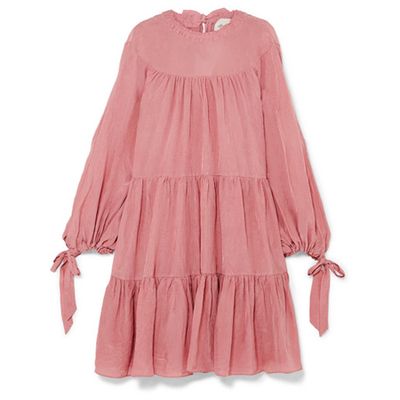 Oversized Tiered Crinkled Matte-Satin Mini Dress from 3.1 Phillip Lim