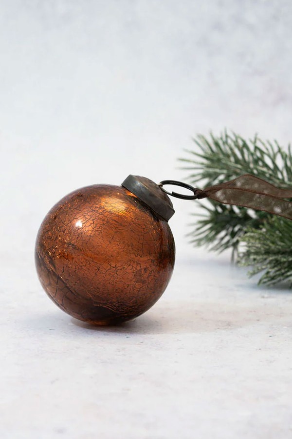 Russet Crackle Glass Bauble from Arthur Cameron