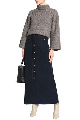 Button-Detailed Cotton-Blend Corduroy Maxi Skirt from See By Chloé