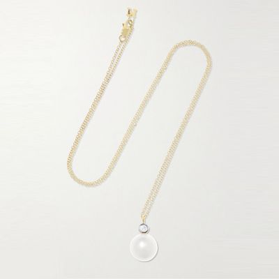 14-Karat Gold, Pearl & Diamond Necklace from Mateo