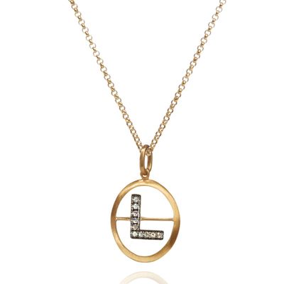 18ct Gold Diamond Initial L Necklace