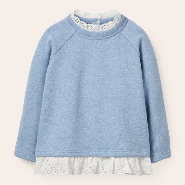 Broderie Trim Sweatshirt 