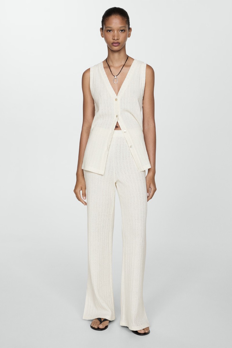 Straight Crochet Trousers from Mango