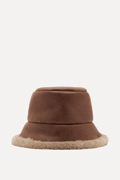 Shearling Bucket Hat from Mango