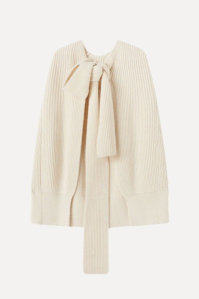 Tie-Fastening Knitted Cape from Jil Sander