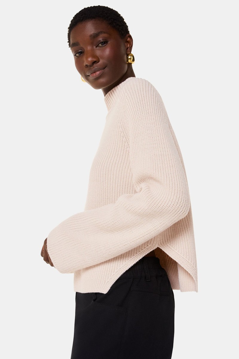 Ivory Wool Mix Side Detail Knit from Whistles