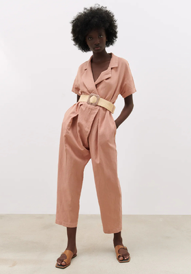 Belted Linen Jumpsuit from Zara