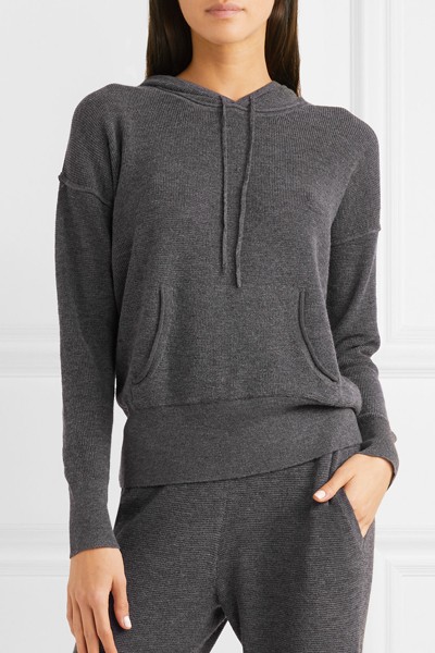 Waffle Knit Wool Blend Hoodie from Skin