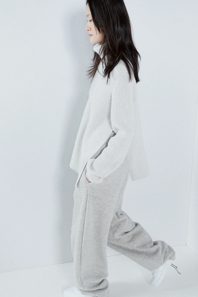 Responsible-Wool Split-Side Roll-Neck Sweater