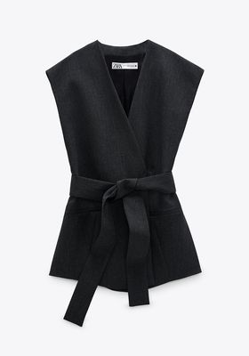 Waistcoat With Belt from Zara