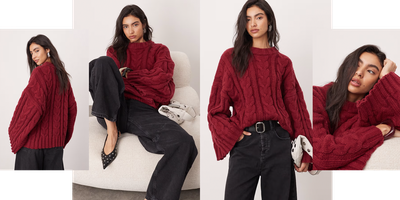 Chunky Cable Knitted Oversized Jumper from ASOS EDITION