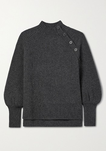 Cara Ribbed Wool-Blend Turtleneck Sweater from Cefinn