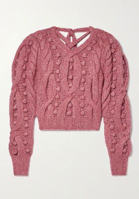 Caden Pompom Embellished Wool Blend Sweater from Sea