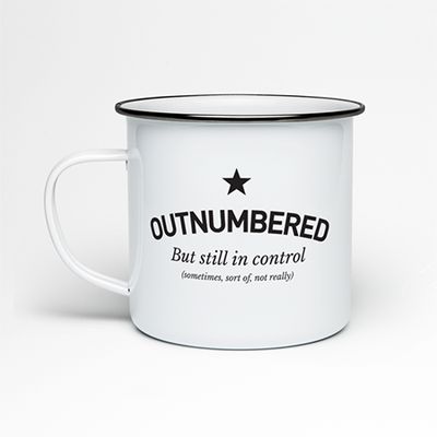 Outnumbered Enamel Mug from Dadmin