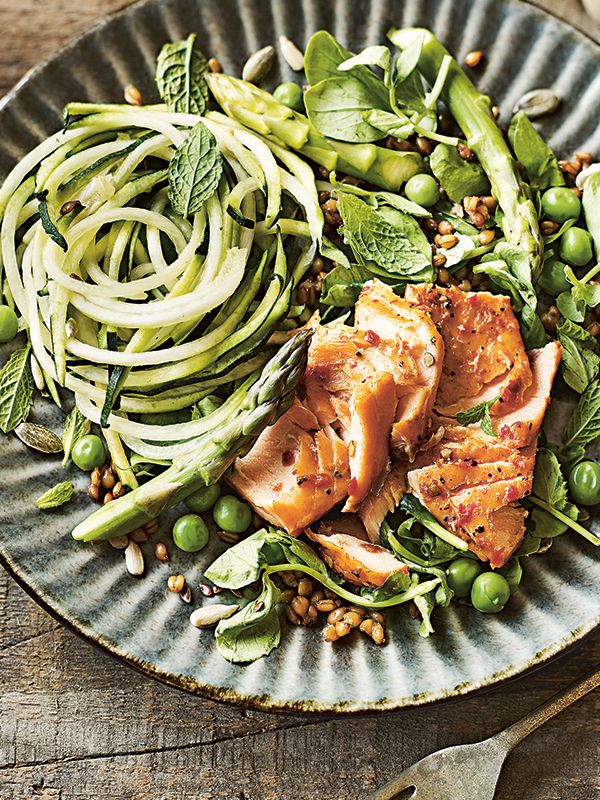 Hot-Smoked Salmon & Spelt Salad