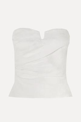 Madelyn Strapless Draped Linen Top from Reformation