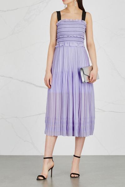 Blushin Lilac Pleated Georgette Dress