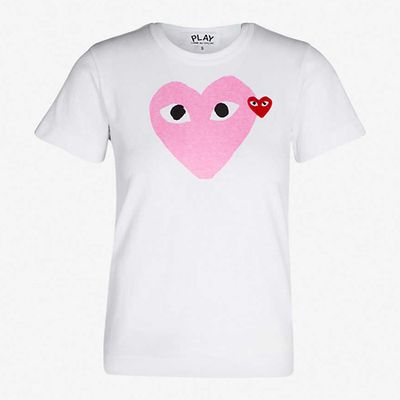 Heart Logo-Motif Cotton-Jersey T-Shirt from Comme Des Garcons Play