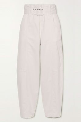 Belted Stretch-Cotton Twill Tapered Pants from See By Chloé
