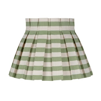 Tangier Olive Stripe Box-Pleat Lampshade from Alice Palmer