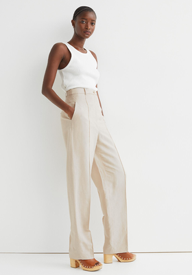 Tailored Linen Blend Trousers