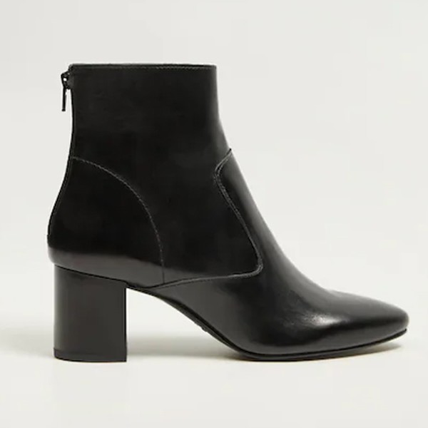 Heel Leather Ankle Boot from Mango