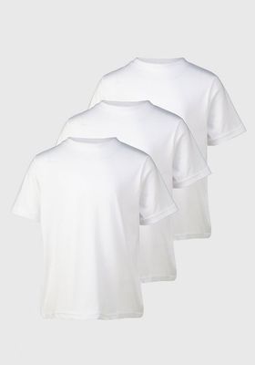 White Crew Neck School T-Shirt 3 Pack (3-16 years)