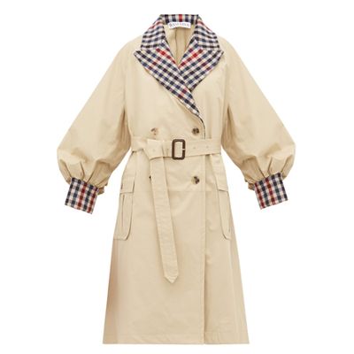 Contrast-Trim Cotton-Gabardine Trench Coat from JW Anderson