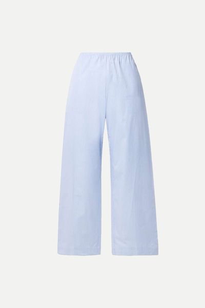 Yoshi Pinstriped Cotton-Poplin Wide-Leg Pants  from LESET