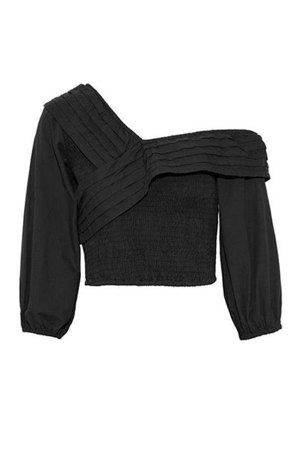 Off-The-Shoulder Shirred Cotton-Poplin Top from W118 By Walter Baker