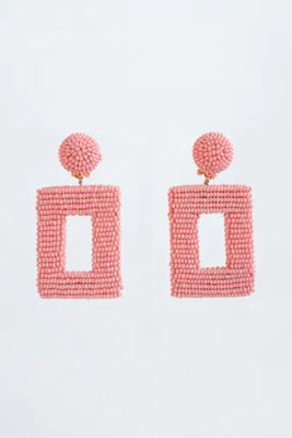 Beaded Square Earrings from Zara