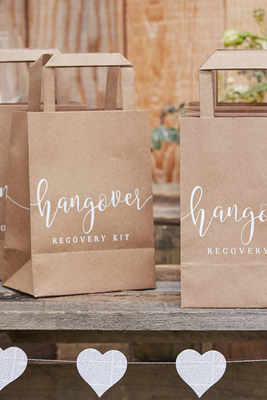 Kraft Hangover Cure Wedding Afterparty Party Bags from Ginger Ray